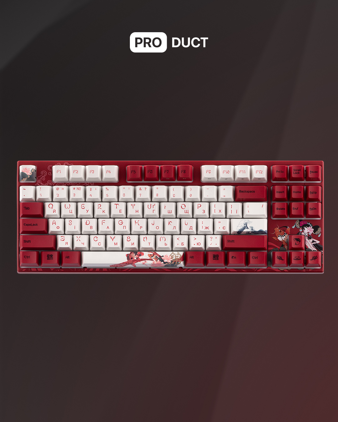 Keyboard Varmilo VEM 87 V-Rose-Koi Red-White