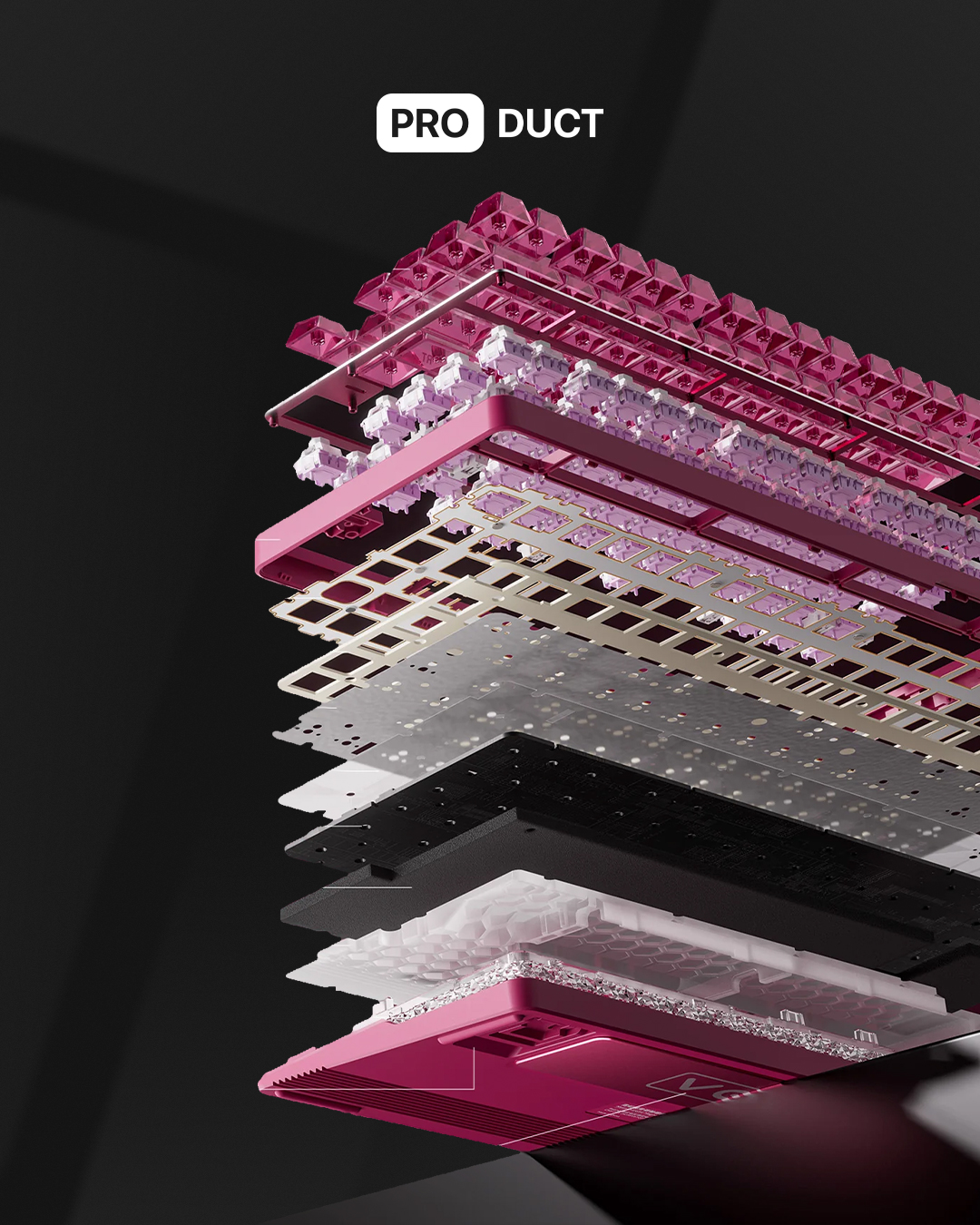 Keyboard VGN Neon Extreme Magnetic Transparent Pink — 2
