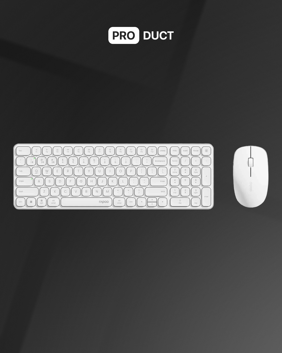 Combo Rapoo 9320M White — 2