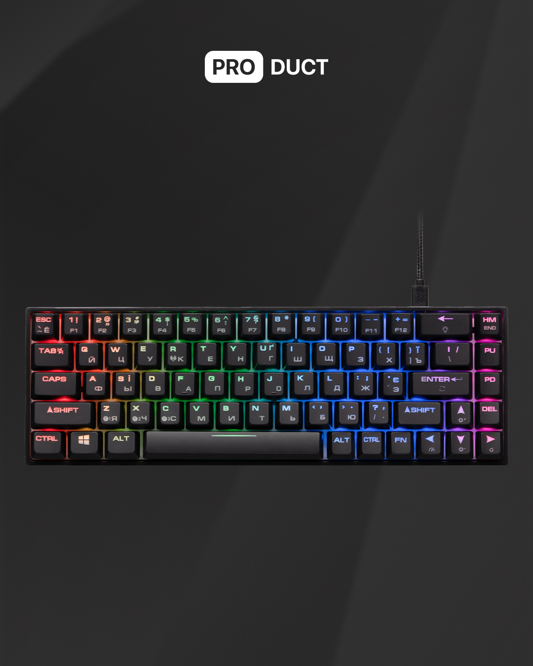 Keyboard 2E KG380 WL Black