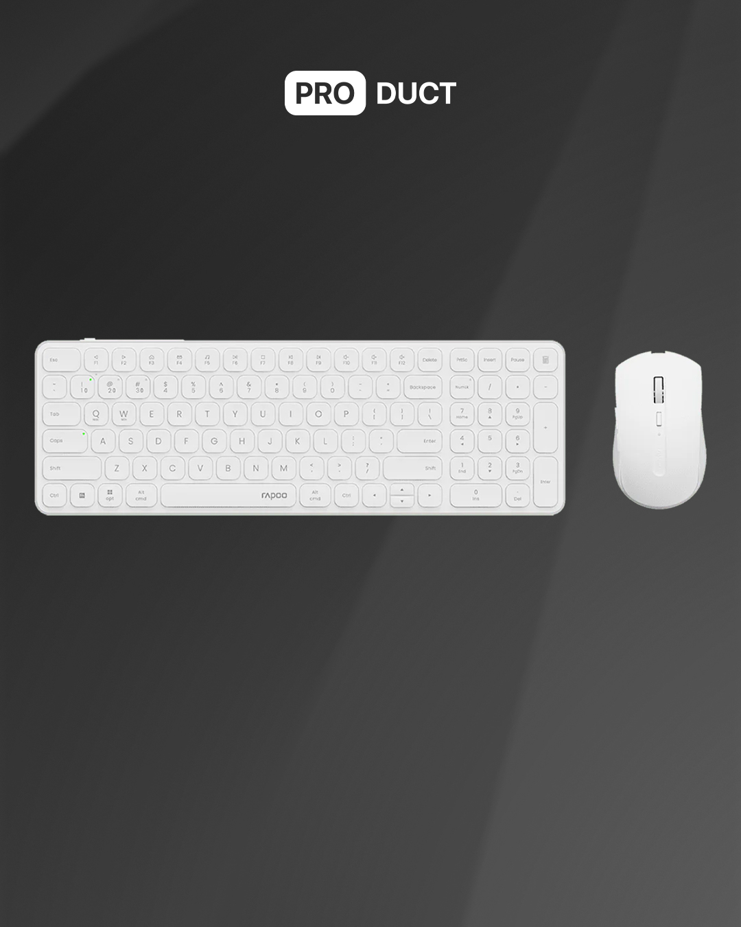 Combo Rapoo 9350S White — 2