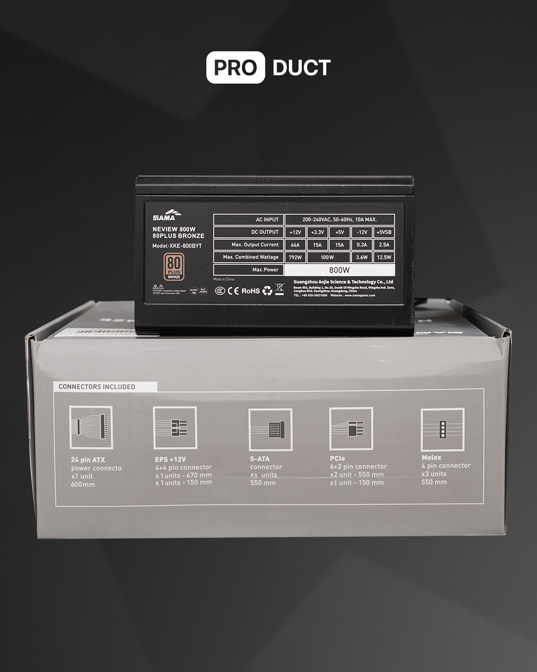 PSU SAMA 800W 80Plus Bronze — 3